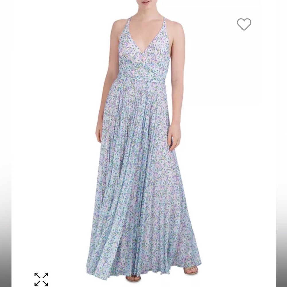 V Neck Floral Maxi Dress